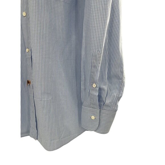 Ermenegildo Zegna Mens Blue & White Striped Button-Up‎ Dress Shirt 46x16.5 - Picture 3 of 10